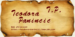 Teodora Paninčić vizit kartica